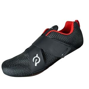 Peloton Altos Cycling Shoes bike Black and Red snap clip on